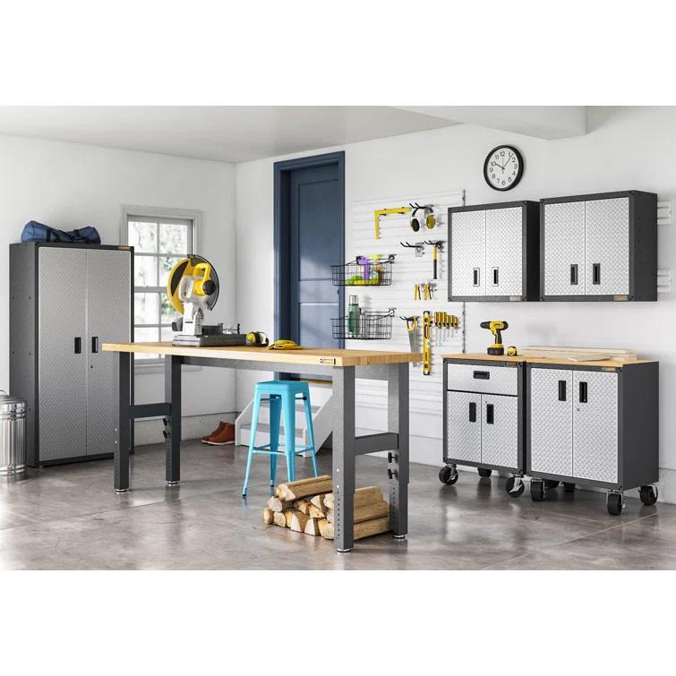Adjustable Height Hardwood Workbench