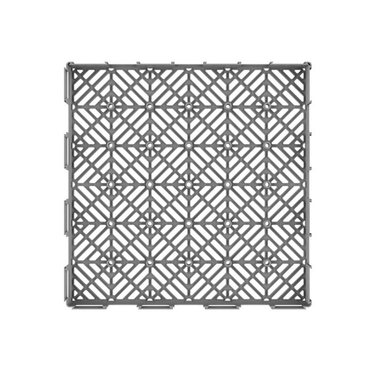 Interlocking 11.5"x11.5" Deck Tiles - Diamond Pattern Outdoor Pavers - Weather + Slip Resistant