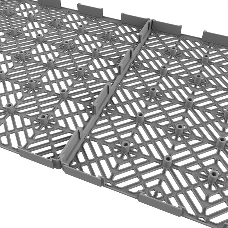 Interlocking 11.5"x11.5" Deck Tiles - Diamond Pattern Outdoor Pavers - Weather + Slip Resistant