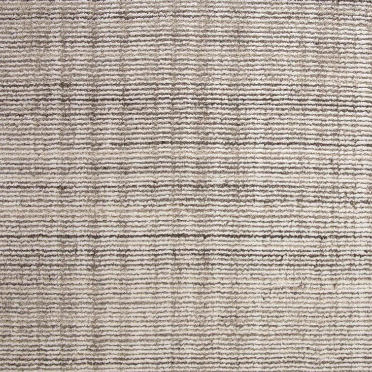 Handmade Transitional Brown/Cream Wool-Viscose Blend Area Rug, 6' x 9'