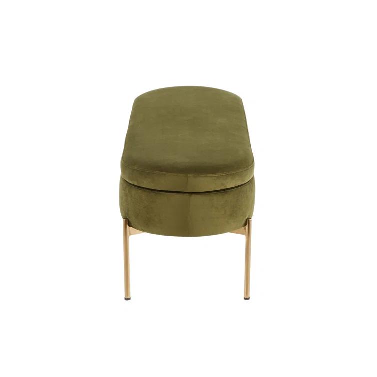 Velvet Upholstered Storage Bench
