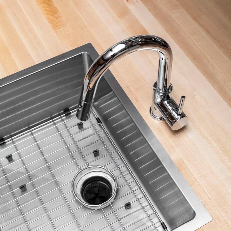 Meribel Stainless Steel 23" L x 18" W Undermount Kitchen Sink with Basket Strainer