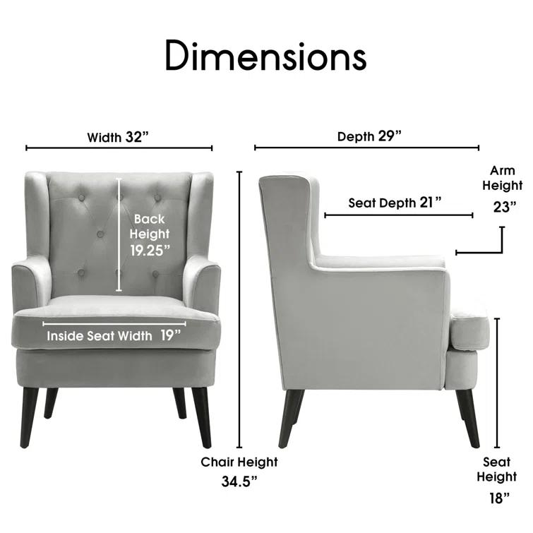 Elle Decor Celeste Tufted Velvet Accent Chair
