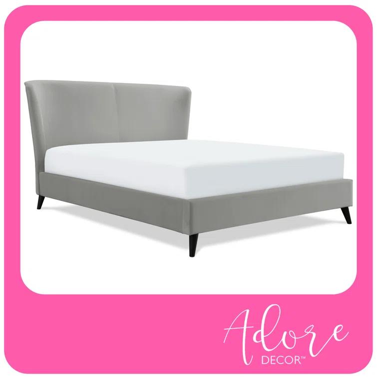 Adore Decor Adele Jupiter Wingback Upholstered Platform Bed