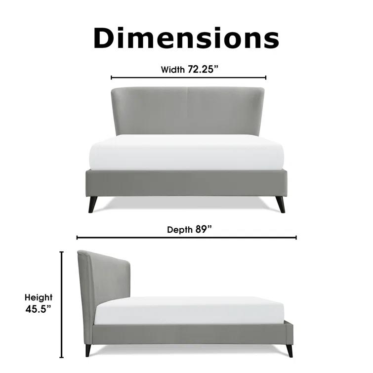 Adore Decor Adele Jupiter Wingback Upholstered Platform Bed