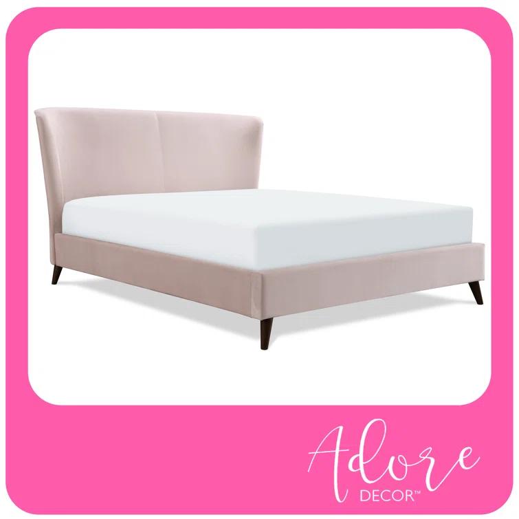 Adore Decor Adele Jupiter Wingback Upholstered Platform Bed