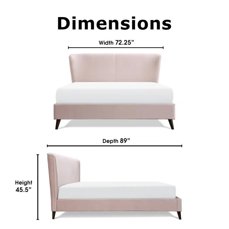 Adore Decor Adele Jupiter Wingback Upholstered Platform Bed