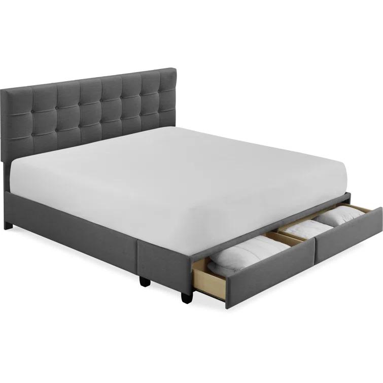 ClickDecor Langston Edmond Storage Bed with Adjustable Height Headboard