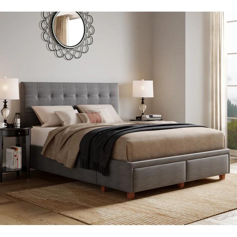 ClickDecor Langston Edmond Storage Bed with Adjustable Height Headboard