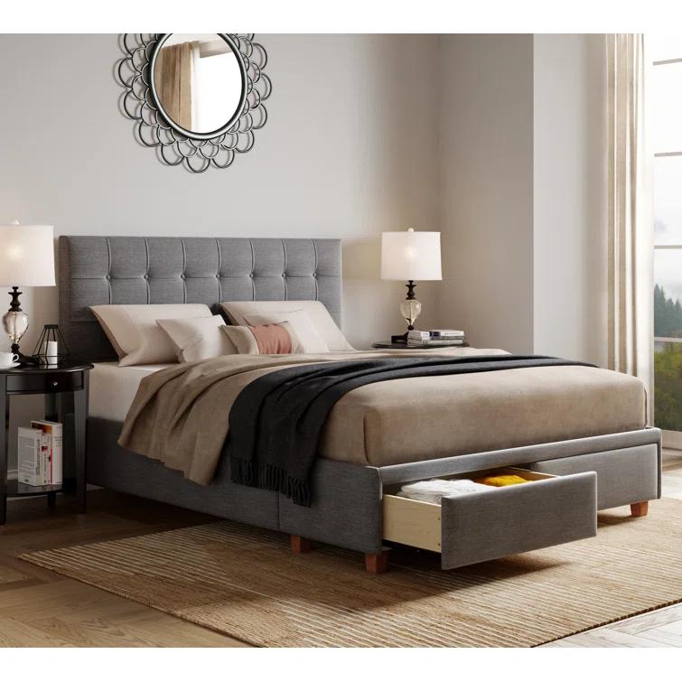 ClickDecor Langston Edmond Storage Bed with Adjustable Height Headboard