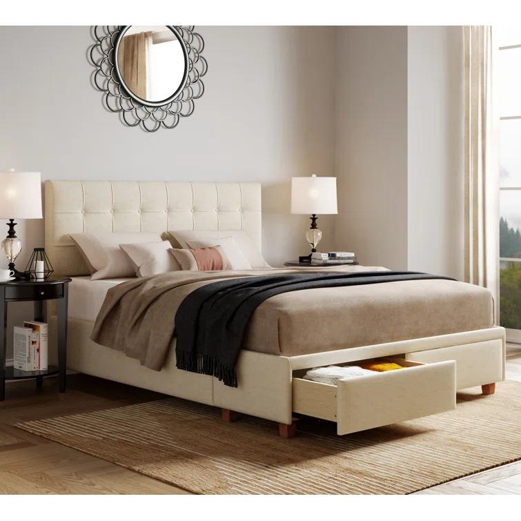 ClickDecor Langston Edmond Storage Bed with Adjustable Height Headboard