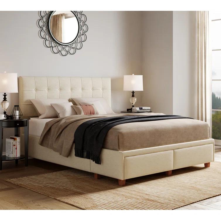 ClickDecor Langston Edmond Storage Bed with Adjustable Height Headboard