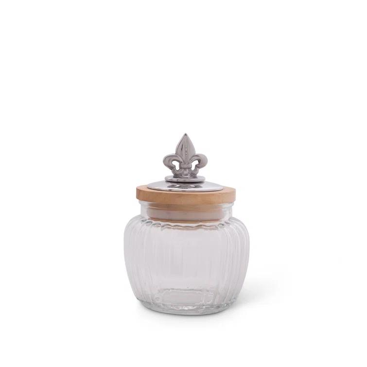 Arthur Court Designs Fleur De Lis Glass Jar