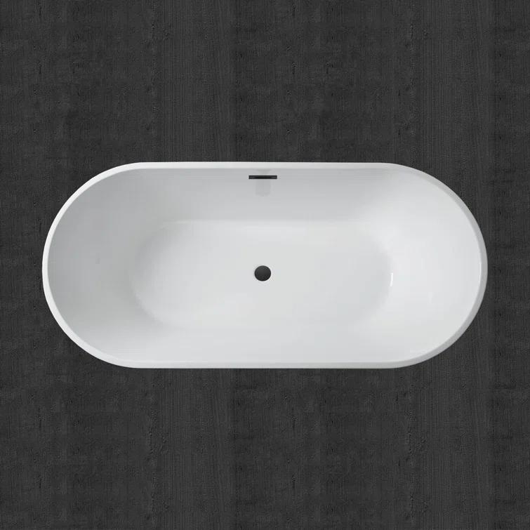 67" x 32" Freestanding Soaking Acrylic Bathtub