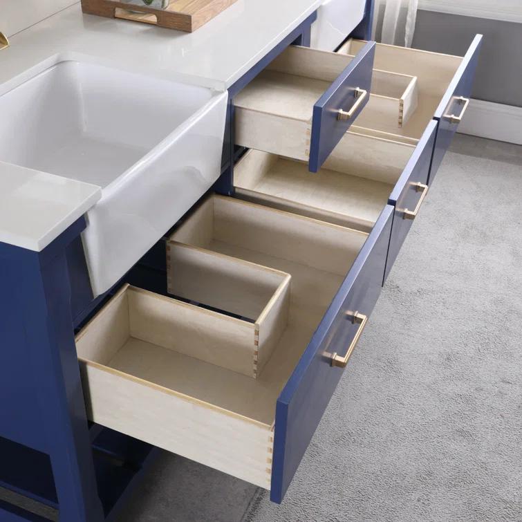 Clancy 72'' Double Bathroom Vanity with Stone Top