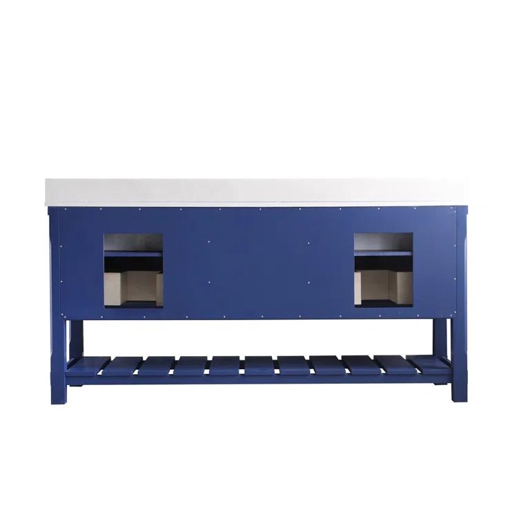 Clancy 72'' Double Bathroom Vanity with Stone Top