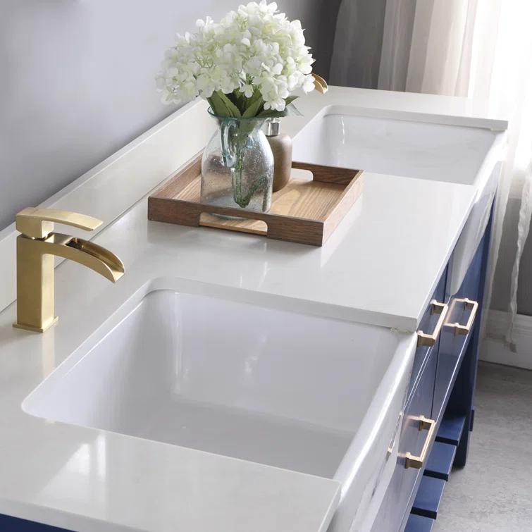 Clancy 72'' Double Bathroom Vanity with Stone Top