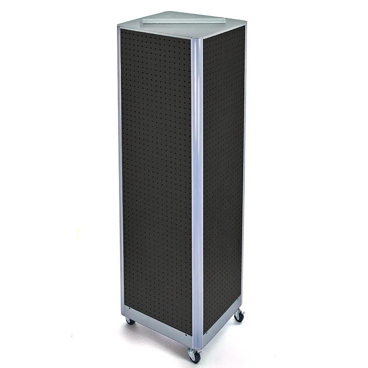 Azar Displays Four-Sided Pegboard Tower Floor Display on Wheeled Base. Panel Size: 16"W x 64.25"H