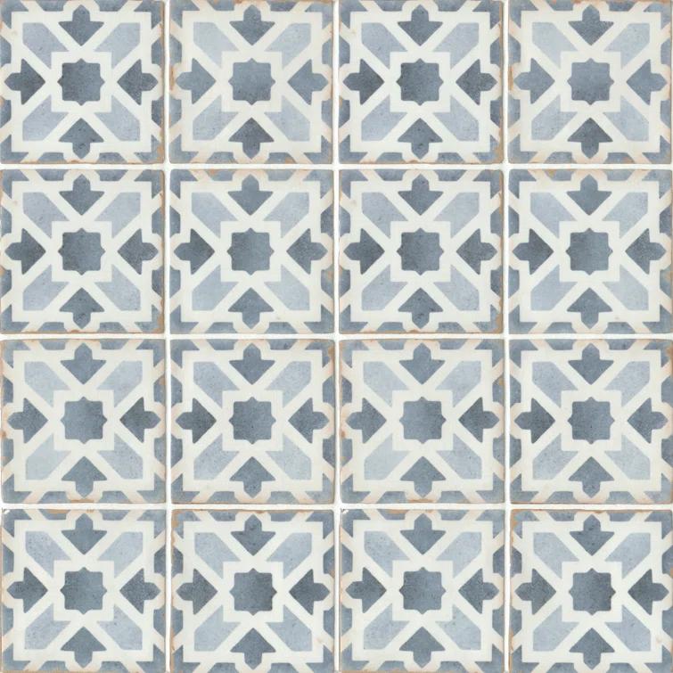 Casablanca 5" x 5" Ceramic Patterned Floor Use Tile
