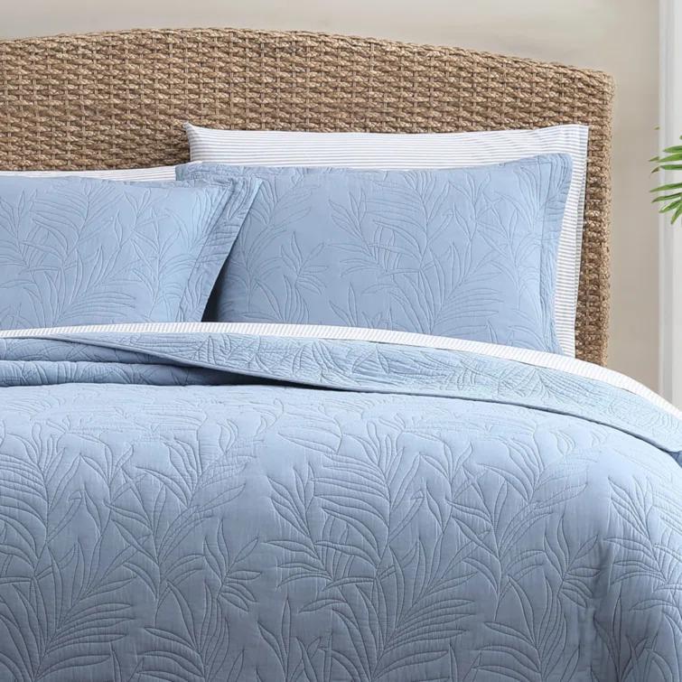 Tommy Bahama Home Tommy Bahama Solid Costa Sera Stitch Cotton Reversible Quilt