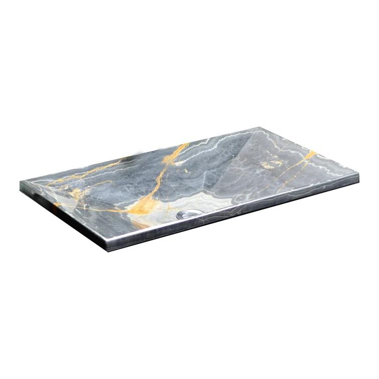 AA Warehousing 13'' Gray Stone Rectangular Bathroom Sink