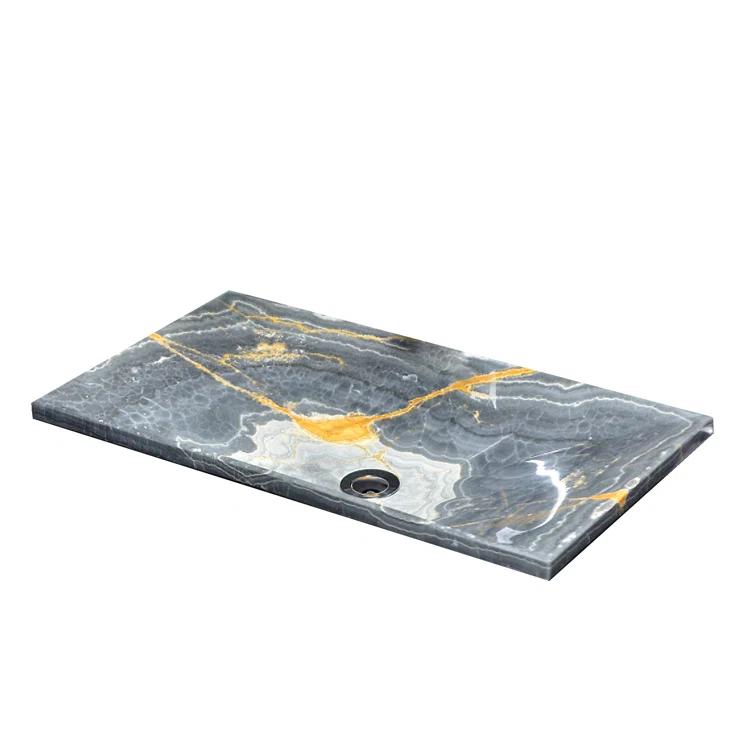 AA Warehousing 13'' Gray Stone Rectangular Bathroom Sink