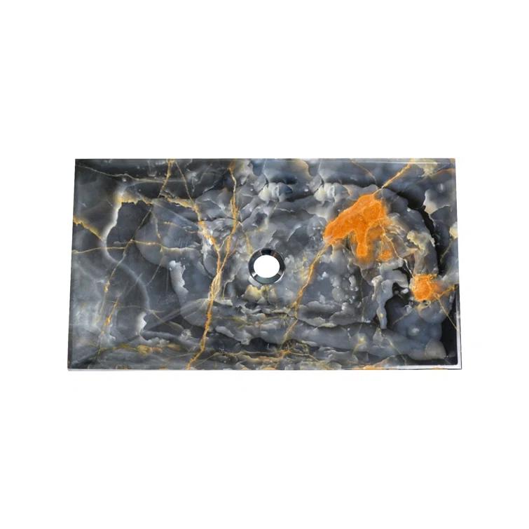 AA Warehousing 13'' Gray Stone Rectangular Bathroom Sink