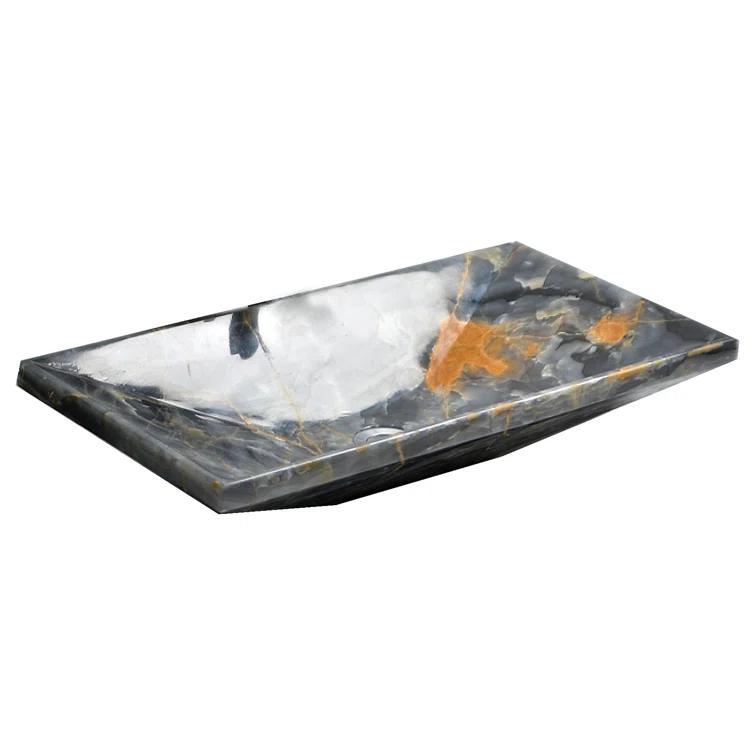 AA Warehousing 13'' Gray Stone Rectangular Bathroom Sink