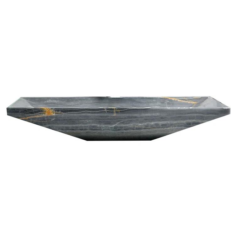 AA Warehousing 13'' Gray Stone Rectangular Bathroom Sink
