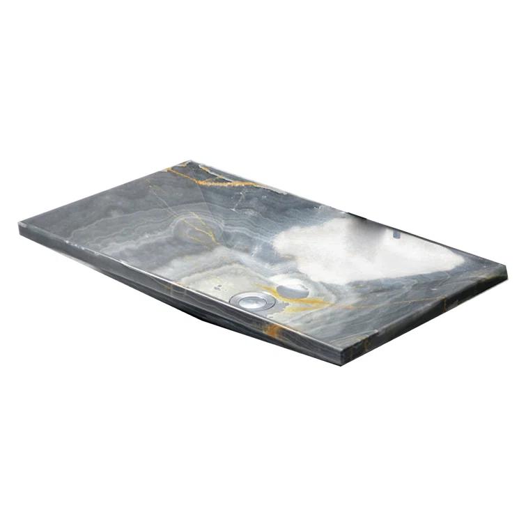 AA Warehousing 13'' Gray Stone Rectangular Bathroom Sink