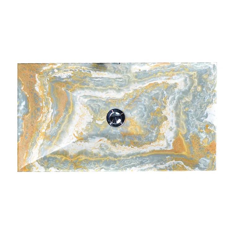 AA Warehousing 13'' Stone Rectangular Bathroom Sink
