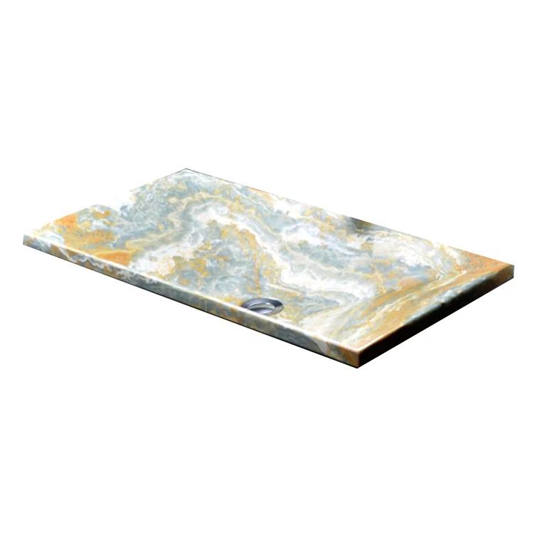 AA Warehousing 13'' Stone Rectangular Bathroom Sink