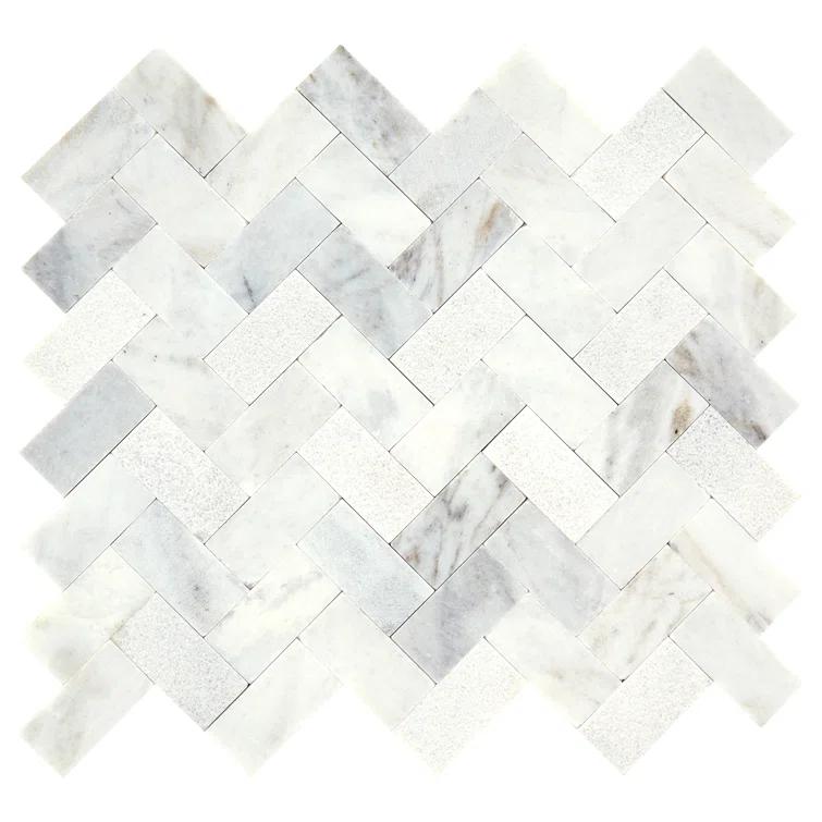 Minute Mosaix Natural Stone Herringbone Mosaic Sheet Floor &Wall Tile
