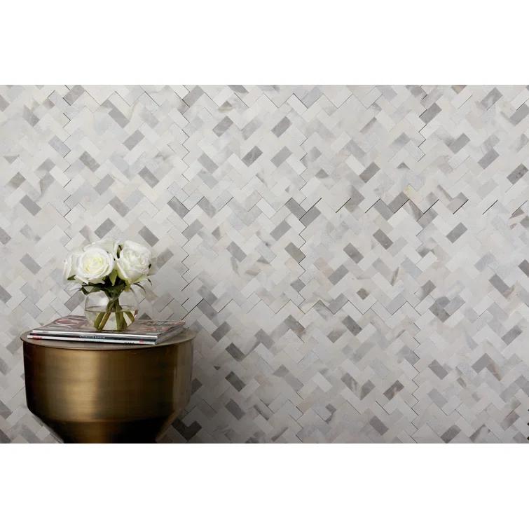 Minute Mosaix Natural Stone Herringbone Mosaic Sheet Floor &Wall Tile