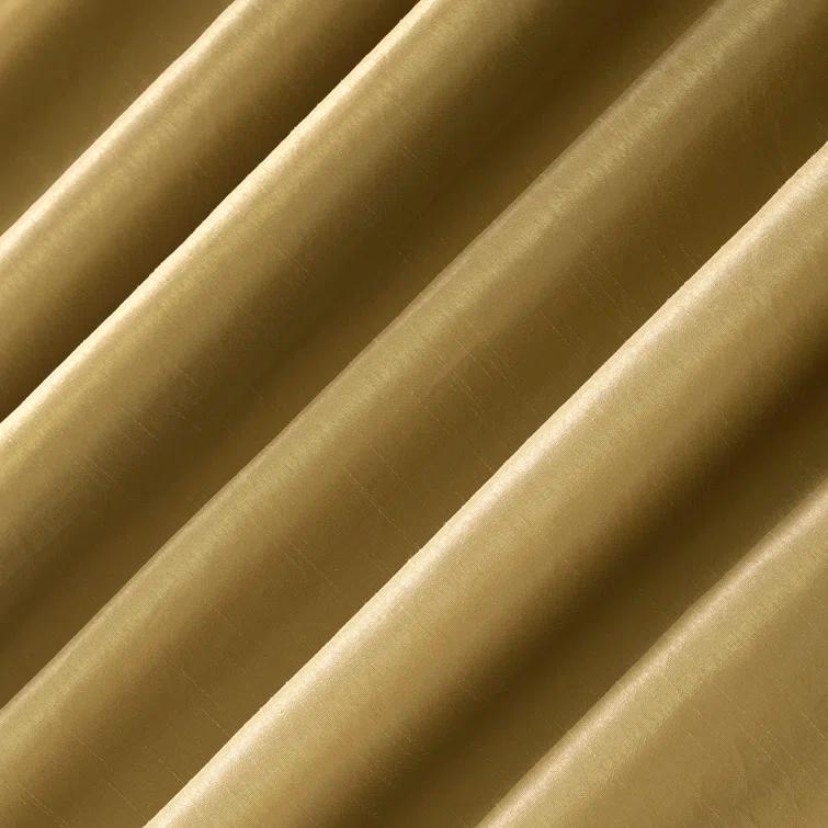 Faux Dupioni Silk Thermal Extreme 100% Blackout Back Tab Curtain Panel