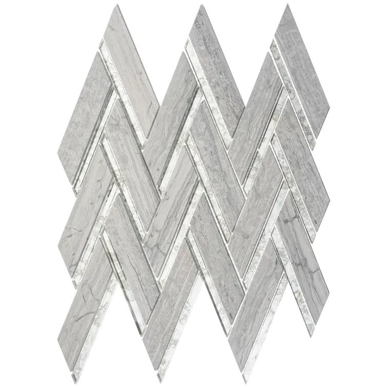 Skylar Stone and Mirror Glass Mosaic Shower Walls, Kitchen Backsplash, Wall and Floor Tile