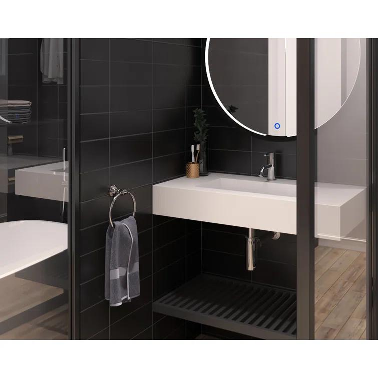 CastelloUSA Pyramid 36" Rectangular Wall Mount Solid Surface Bathroom Sink CB-GM-2053