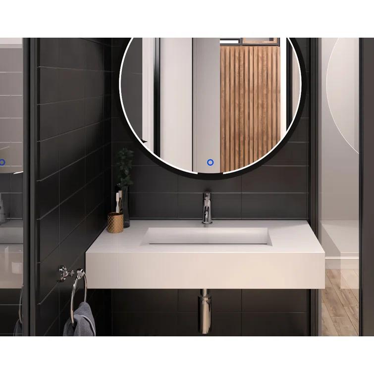 CastelloUSA Pyramid 36" Rectangular Wall Mount Solid Surface Bathroom Sink CB-GM-2053