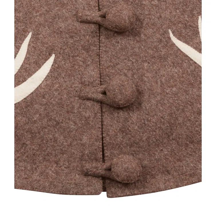 Arcadia Home Handmade Felt Christmas Tree Skirt -Antlers on Gray