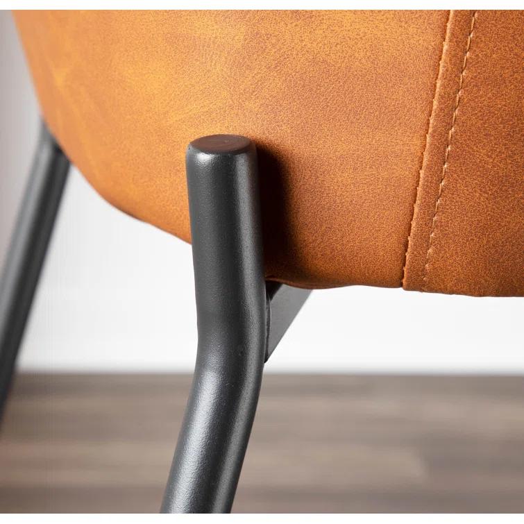 Steelside™ Greely Upholstered Counter Stool with Metal Frame (Set of 2)