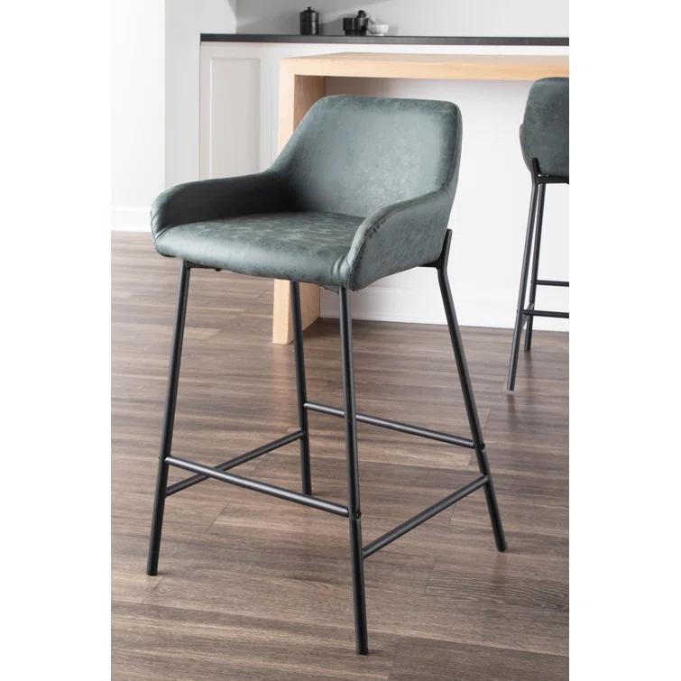 Greely Upholstered Counter Stool with Metal Frame