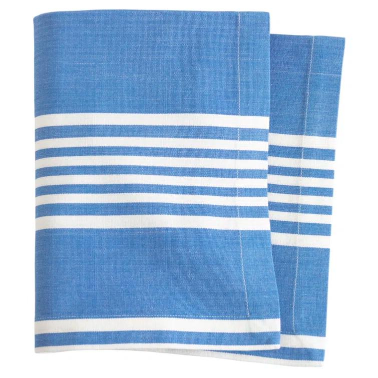 French Blue Cotton Bistro Stripe Napkin Set of 4