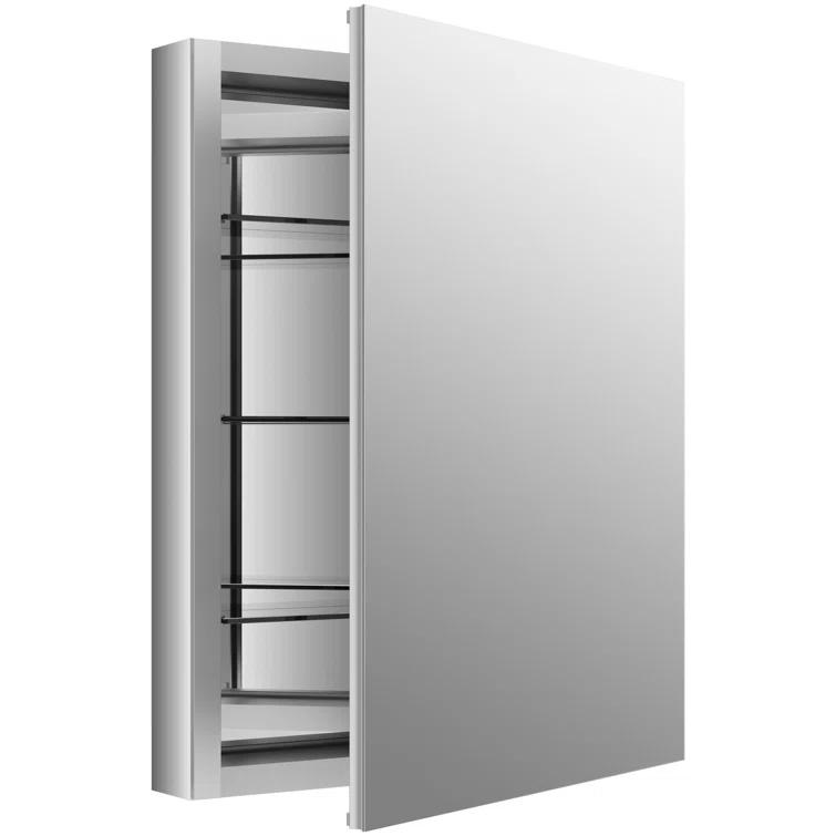 Verdera® Recessed or Surface Mount Frameless Medicine Cabinet with 3 Adjustable Shelves