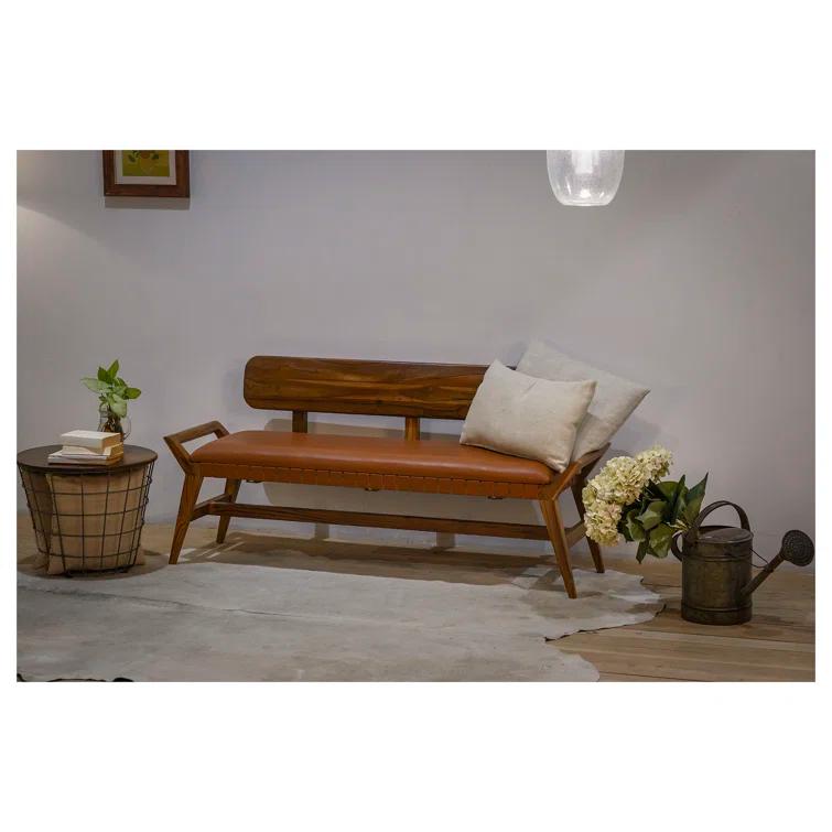 Sienna Leather Bench