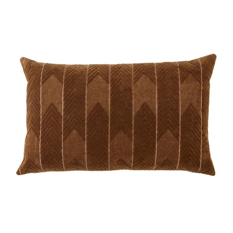 Floretta Embroidered Cotton Lumbar Throw Pillow