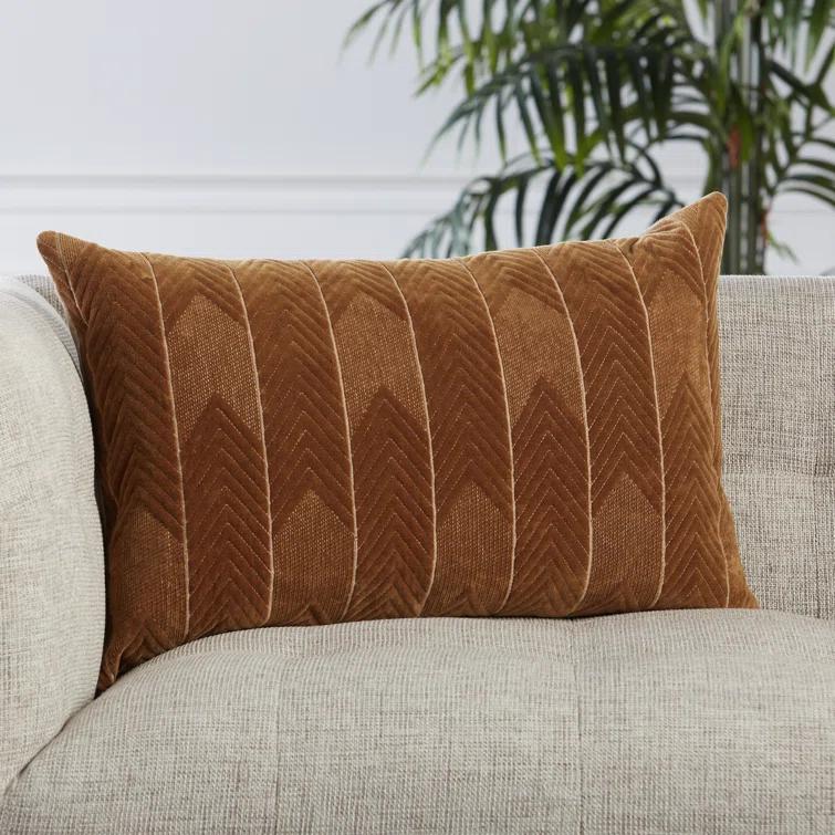 Floretta Embroidered Cotton Lumbar Throw Pillow