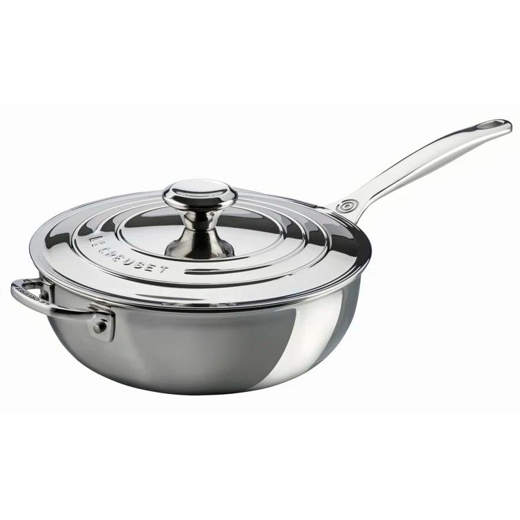 Le Creuset Stainless Steel Saucier Pan with Lid