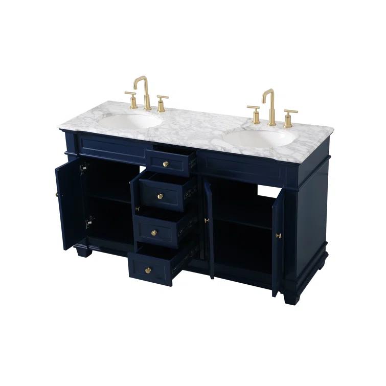 Etta Avenue™ Lydie 60'' Double Bathroom Vanity with Marble Top