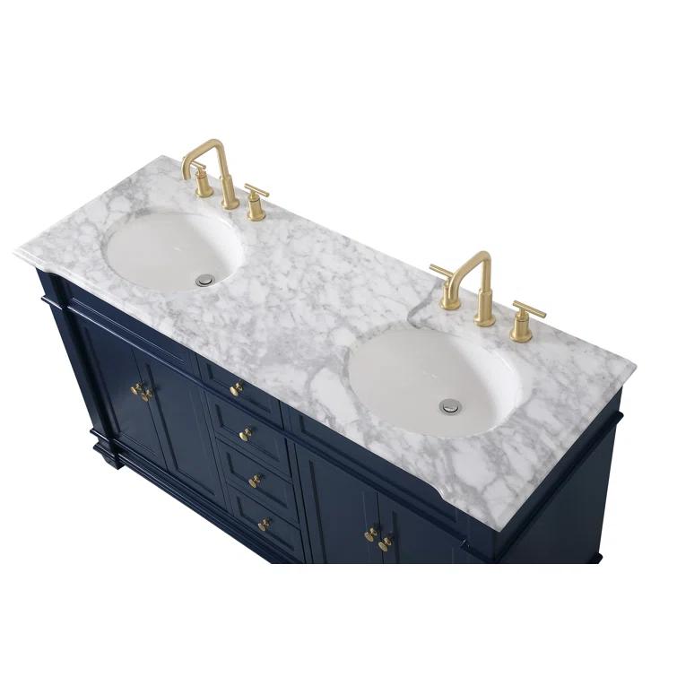 Etta Avenue™ Lydie 60'' Double Bathroom Vanity with Marble Top