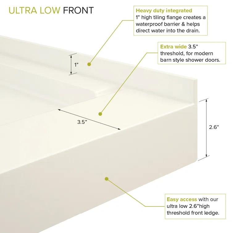 60'' W 32'' D Rectangular Single Shower Base